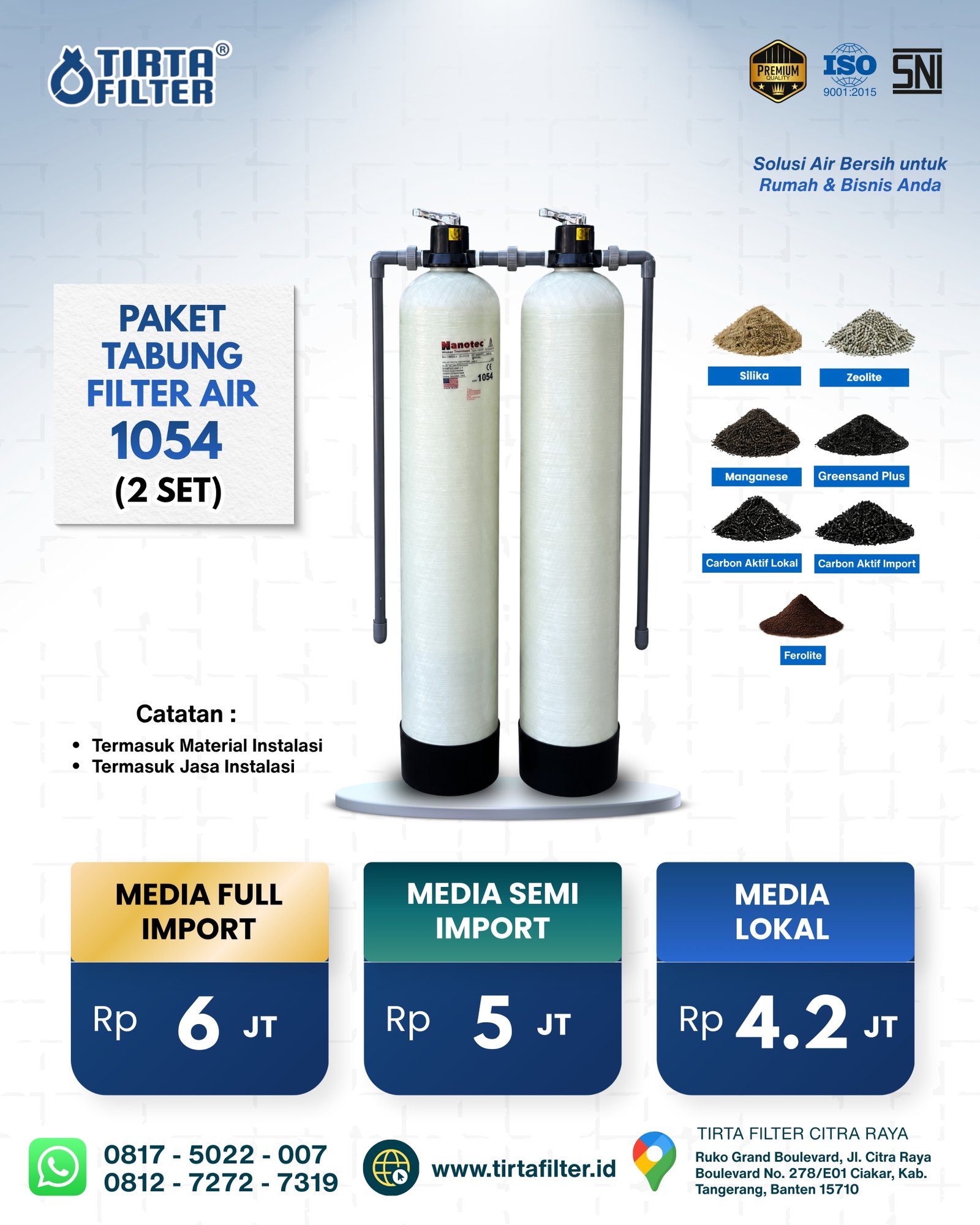 Paket Tabung Filter Air 1054" 2 set